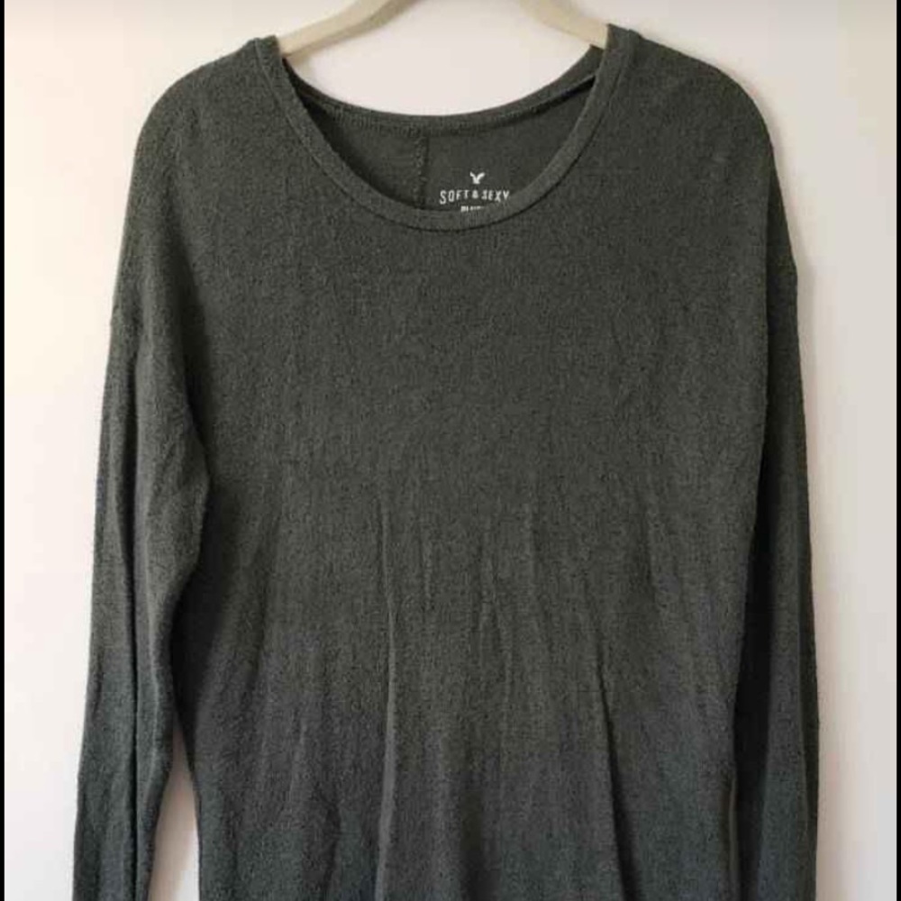 long sleeve olive green top